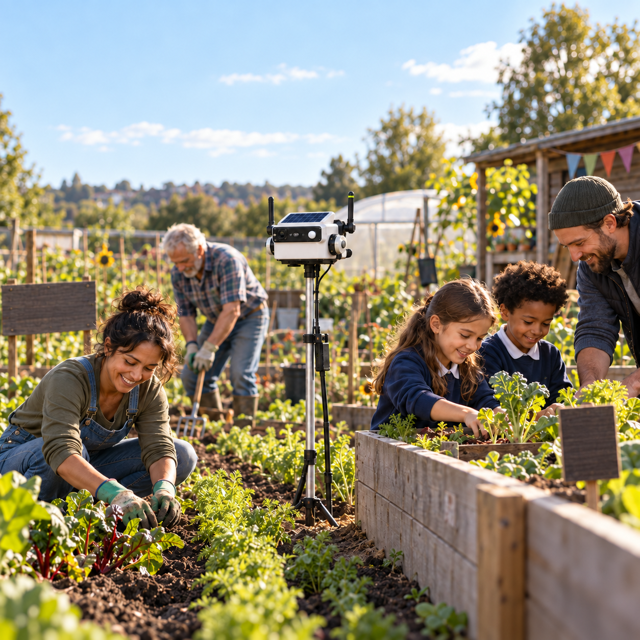 Concept image of community growers working together